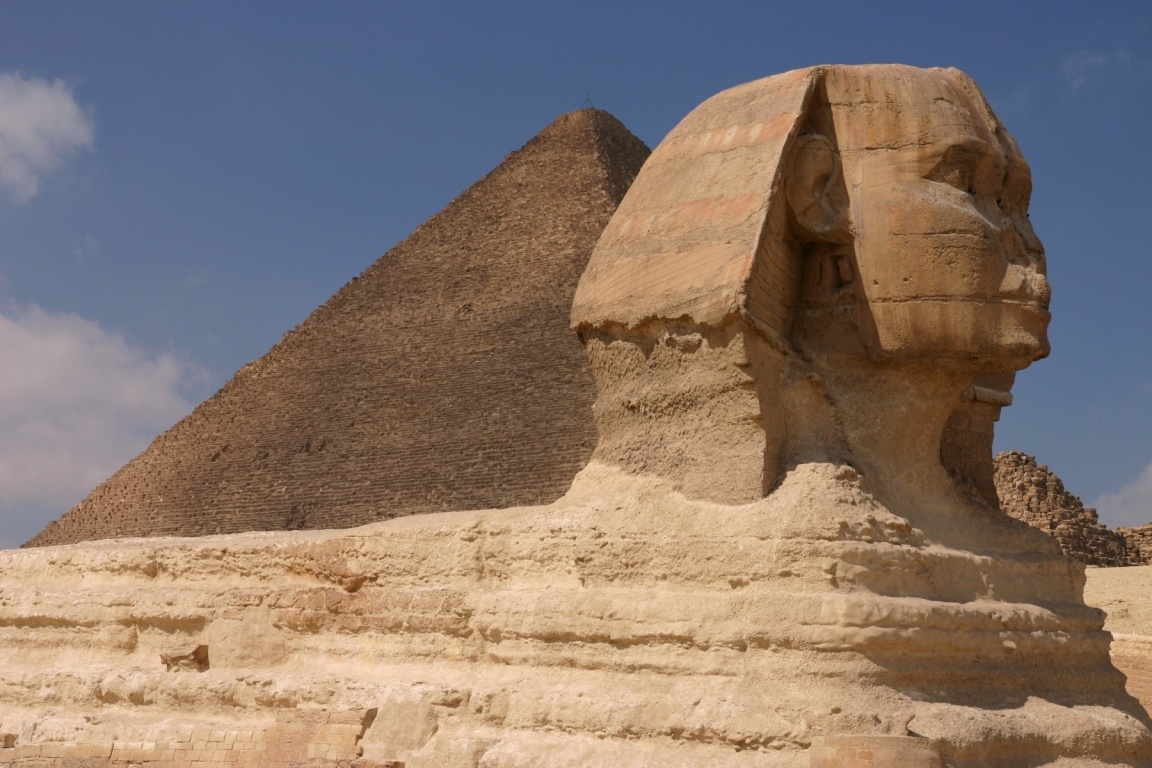 Great Sphynx And Khufu's (Great) Pyramid, Giza